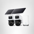 eufy Security eufyCam S4, kit de 2 cámaras, 4K solar, PTZ de 3 lentes
