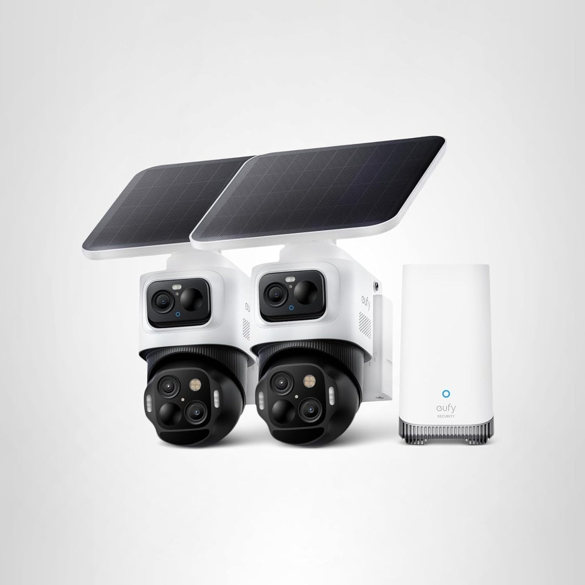 eufy Security eufyCam S4, kit de 2 cámaras, 4K solar, PTZ de 3 lentes