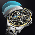 OLEVS Reloj cronógrafo de acero inoxidable impermeable para hombre
