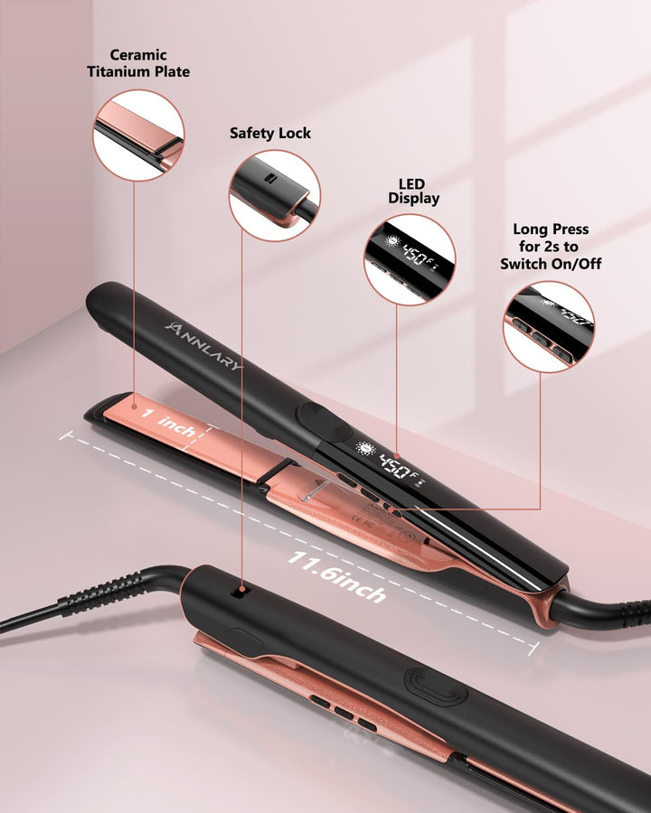 Annlary Plancha para el Cabello, Plancha Plana de 1 Pulgada Alisado...