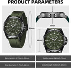SAPPHERO Reloj analógico de cuarzo luminoso para hombre, 164 ft, resistente al agua, con fecha, casual, elegante, para trabajo, negocios, correa de silicona, relojes de pulsera para hombre