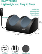 LINGTENG Masajeador de Pies con Calor y Masaje de Pies, Masajeador Eléctrico de Pies con Control Remoto con Cable, Regalos de Cumpleaños para Mamá y Papá (Negro - Cableado Eléctrico)