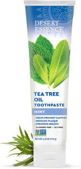 Desert Essence - Pasta de dientes con aceite de árbol de té, sin fl...