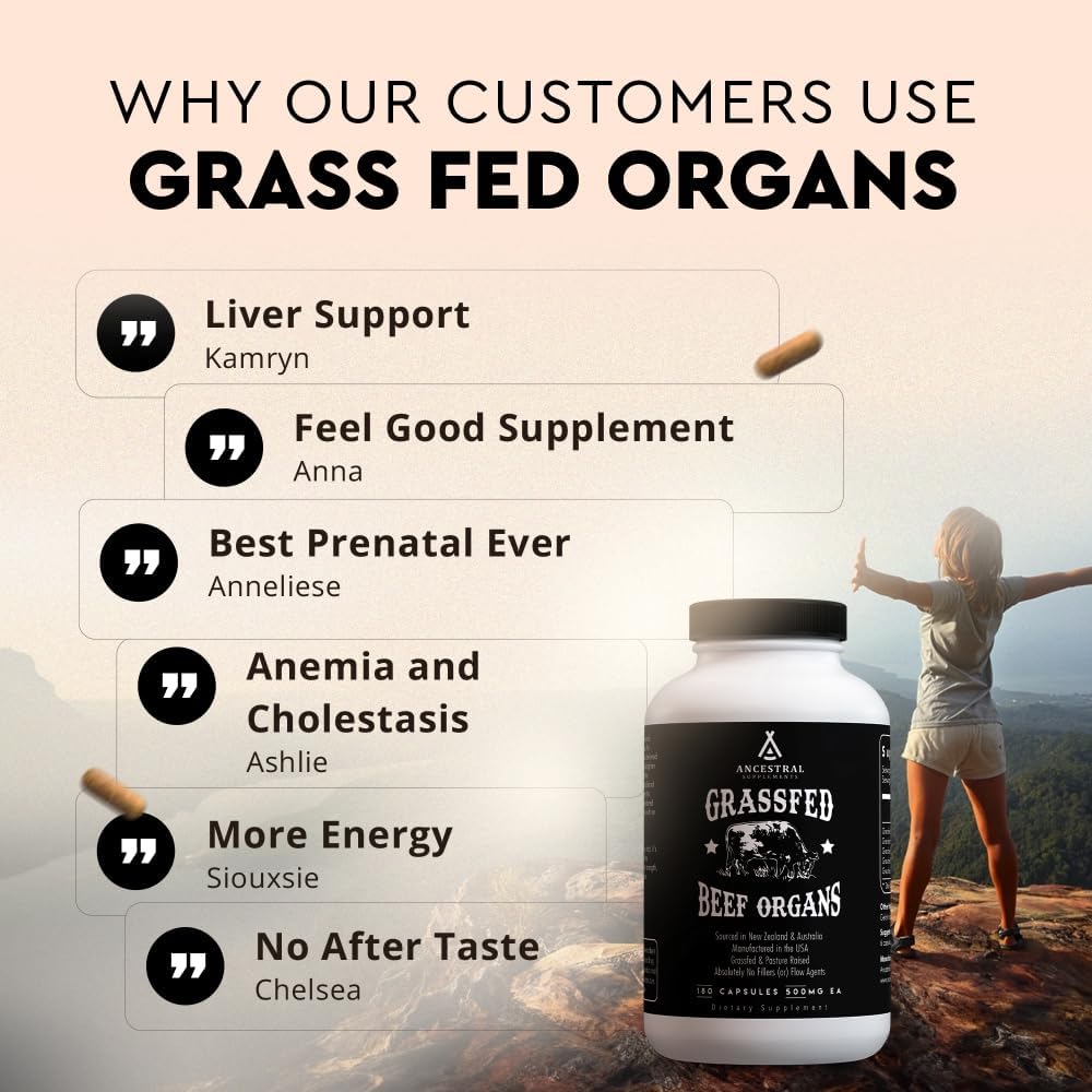Ancestral Supplements Suplemento de órgano de res alimentado con pa...