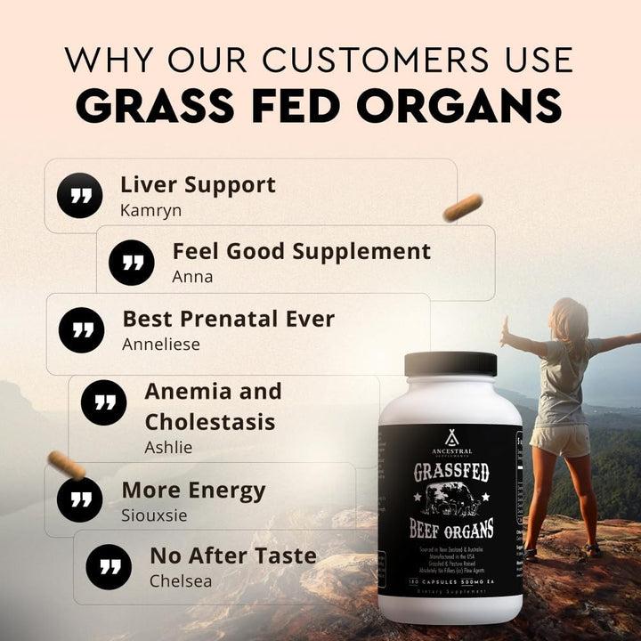 Ancestral Supplements Suplemento de órgano de res alimentado con pa...