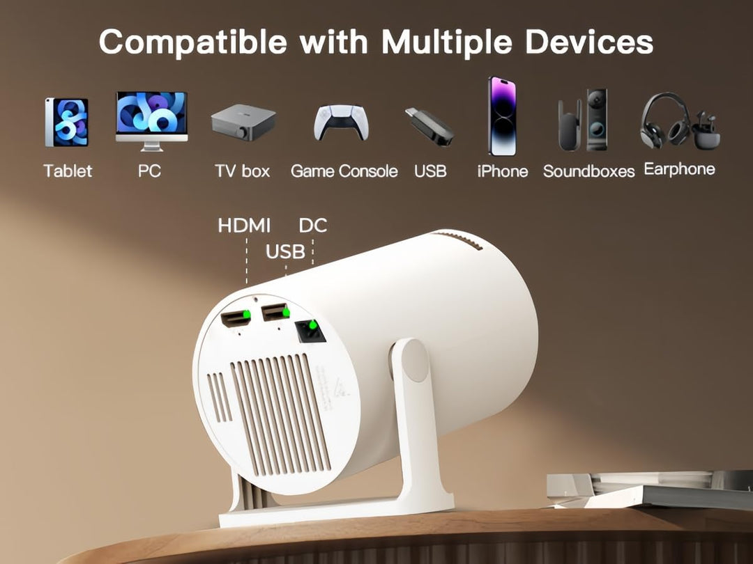Mini proyector con WiFi 6 y Bluetooth 54 Auto Keystone