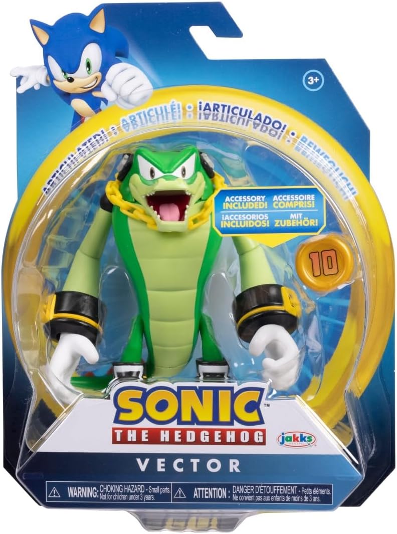 Sonic The Hedgehog Colección de 4 figuras de acción articuladas (elige figura) (Vector) Multicolor STH2022