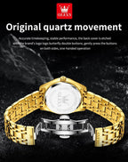 OLEVS Relojes para Hombres de Negocios de Acero Inoxidable, a Prueba de Agua, Estilo Casual Formal