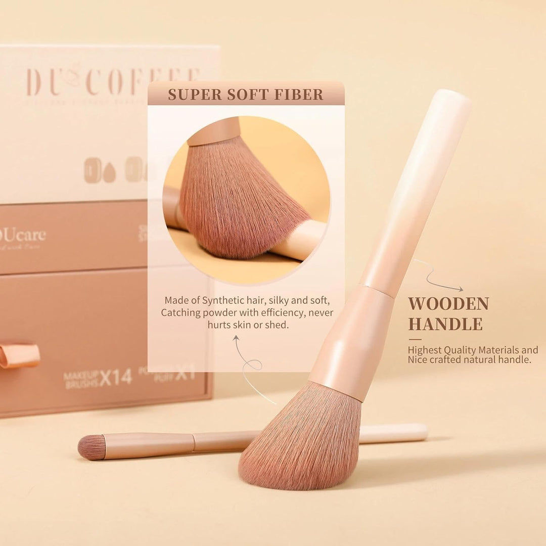 DUcare Juego de regalo de maquillaje de 21 piezas, con 14 brochas d...