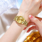 OPK Reloj de pulsera para mujer de acero inoxidable para mujer