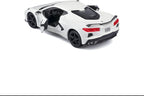 Maisto Línea de montaje a escala 1:24 Chevrolet Corvette Stingray Coupe 2020, color blanco