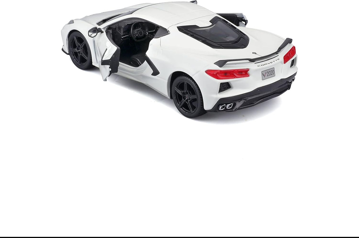 Maisto Línea de montaje a escala 1:24 Chevrolet Corvette Stingray Coupe 2020, color blanco