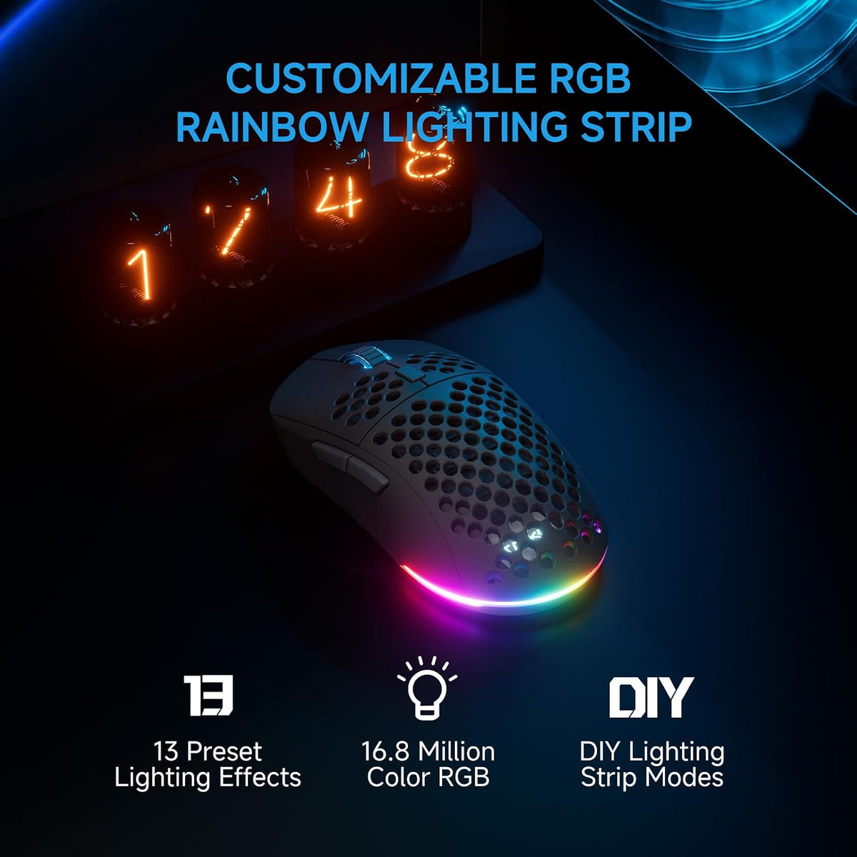 TMKB Falcon M1 - Ratón inalámbrico para juegos, sensor óptico de 24...