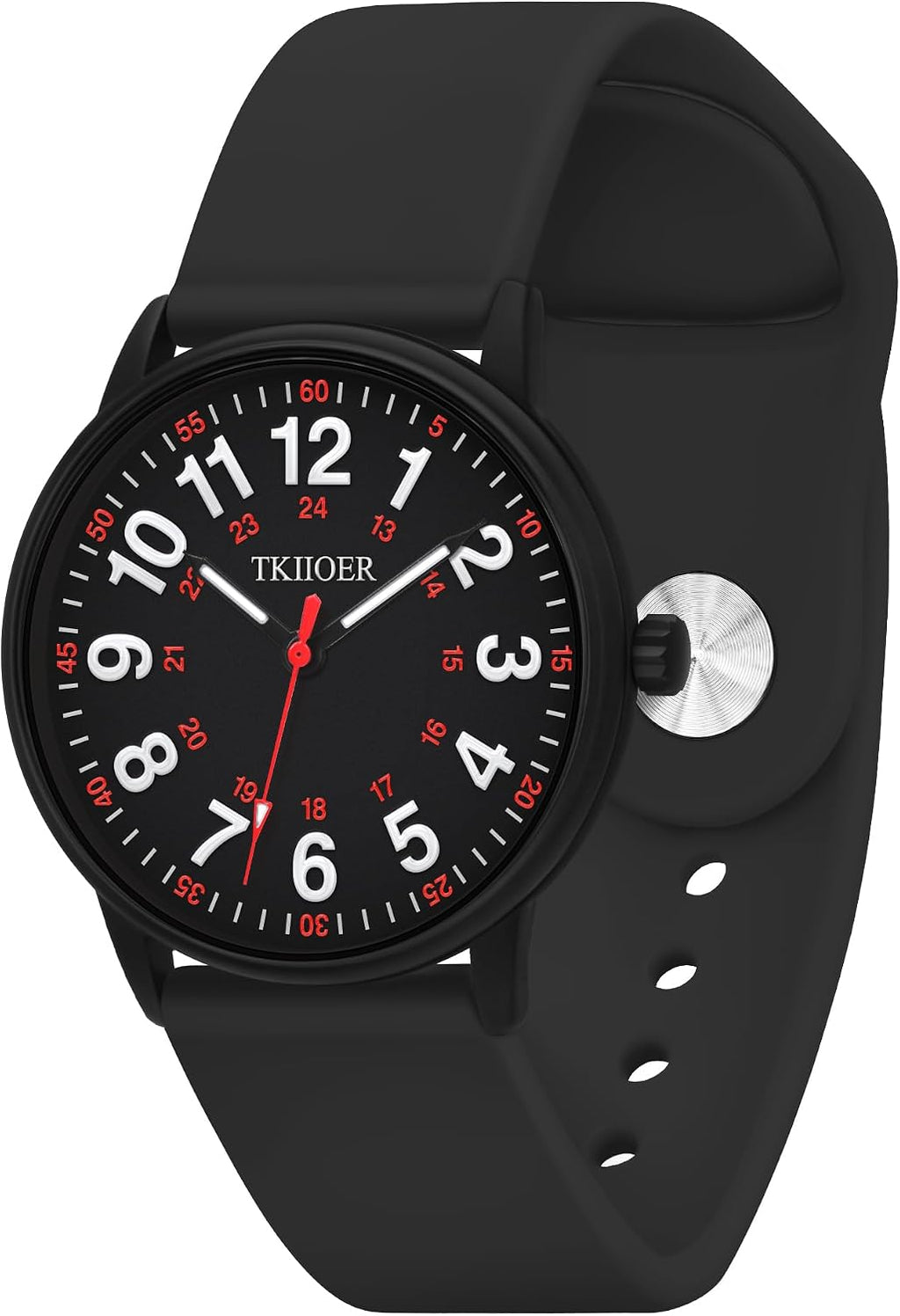 Reloj de enfermera para profesionales médicos, estudiantes, mujeres y hombres, 50M resistente al agua, formato 12/24 horas, hora militar, luminoso, esfera fácil de leer, con segundero para