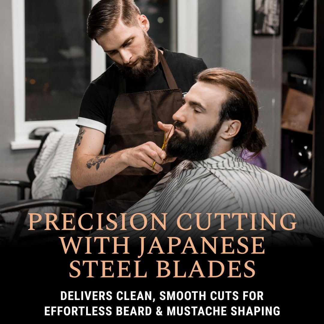 Ontaki Tijeras para barba y bigote para hombre, acero japonés de 5....