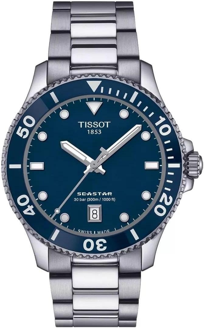 Tissot Seastar 1000, cuarzo suizo, 1.575 en, esfera azul, reloj