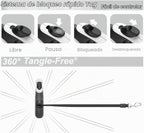 TUG - Correa retráctil 360º para perros, libre de enredos, mango antideslizante, nailon resistente de 16 pies, freno de una sola mano, pausa y bloqueo (grande, blanco)