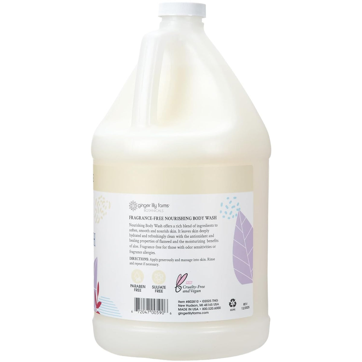 Ginger Lily Farms Botanicals - Jabón corporal nutritivo, Sin fragancia, paquete de de 4