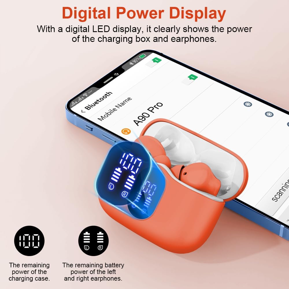 Auriculares inalámbricos, Auriculares Bluetooth 5.4 con graves esté...
