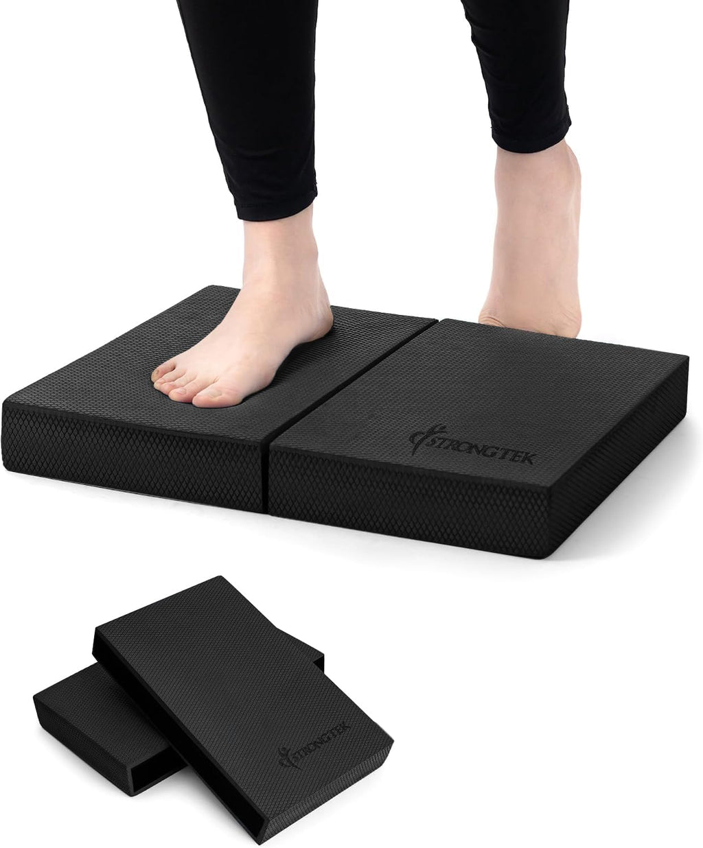 StrongTek 2-en-1 Almohadilla de Equilibrio de Espuma y Rodillera, tallas de 15,8 o 19 pulg.