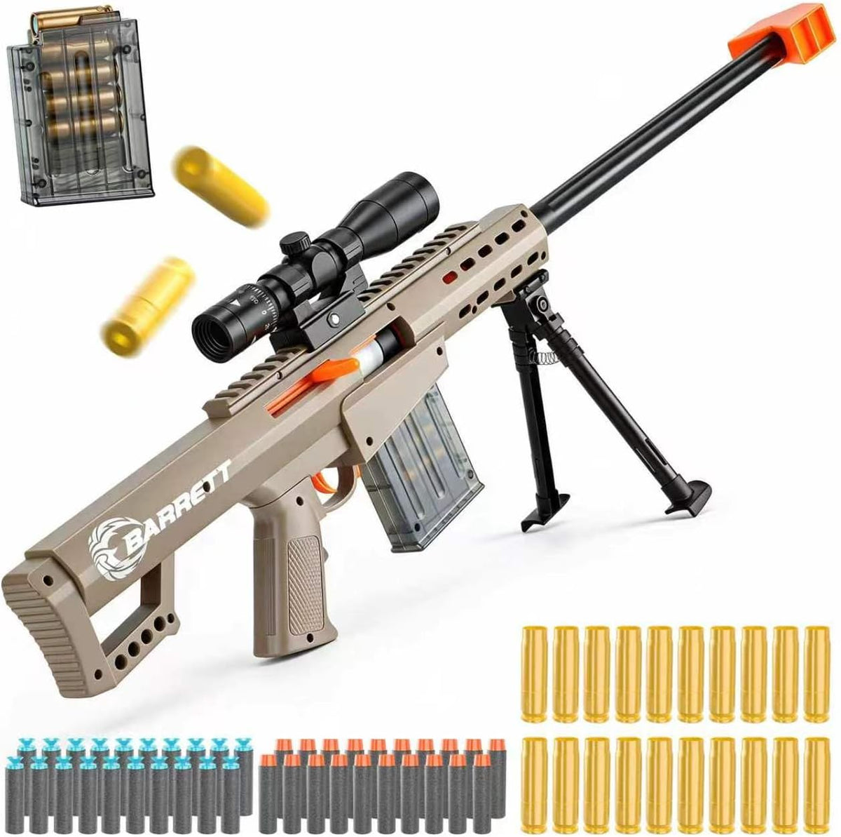 Rifle de francotirador de juguete de bala suave, proyectil de espuma para expulsar pistolas de espuma realistas, dardos falsos para patio trasero, juego de disparos al aire libre para niños