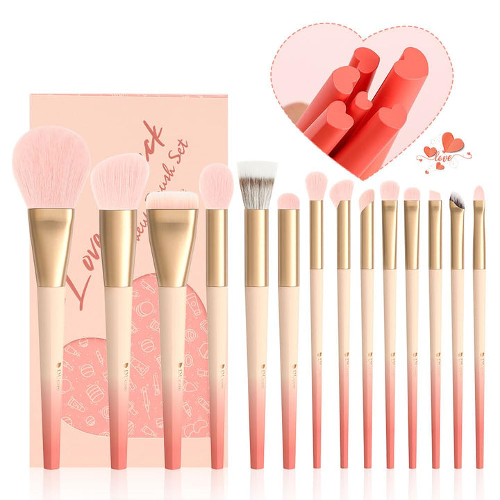 DUcare Juego de 14 brochas de maquillaje sintéticas de primera cali...