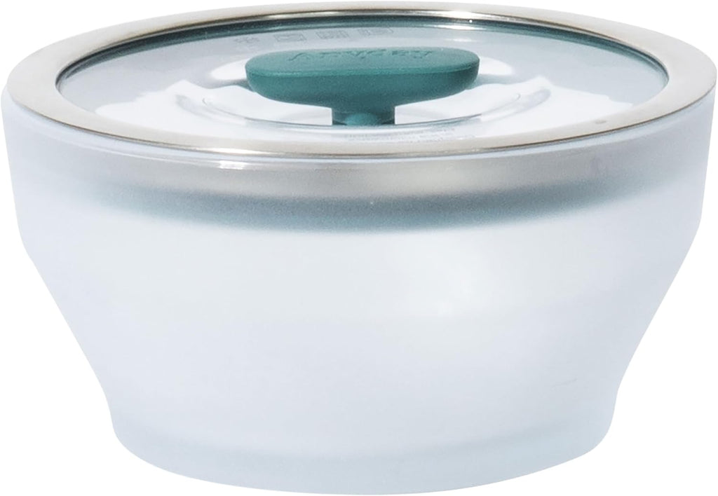 Anyday Utensilios de cocina para microondas y recipiente de vidrio de 4 tazas con tapa de vidrio, almacenamiento profundo de alimentos sin plástico | Vaporizador hermético apilable con tapa ventilada