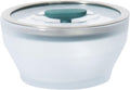 Anyday Utensilios de cocina para microondas y recipiente de vidrio de 4 tazas con tapa de vidrio, almacenamiento profundo de alimentos sin plástico | Vaporizador hermético apilable con tapa ventilada