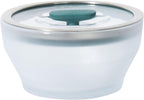 Anyday Utensilios de cocina para microondas y recipiente de vidrio de 4 tazas con tapa de vidrio, almacenamiento profundo de alimentos sin plástico | Vaporizador hermético apilable con tapa ventilada