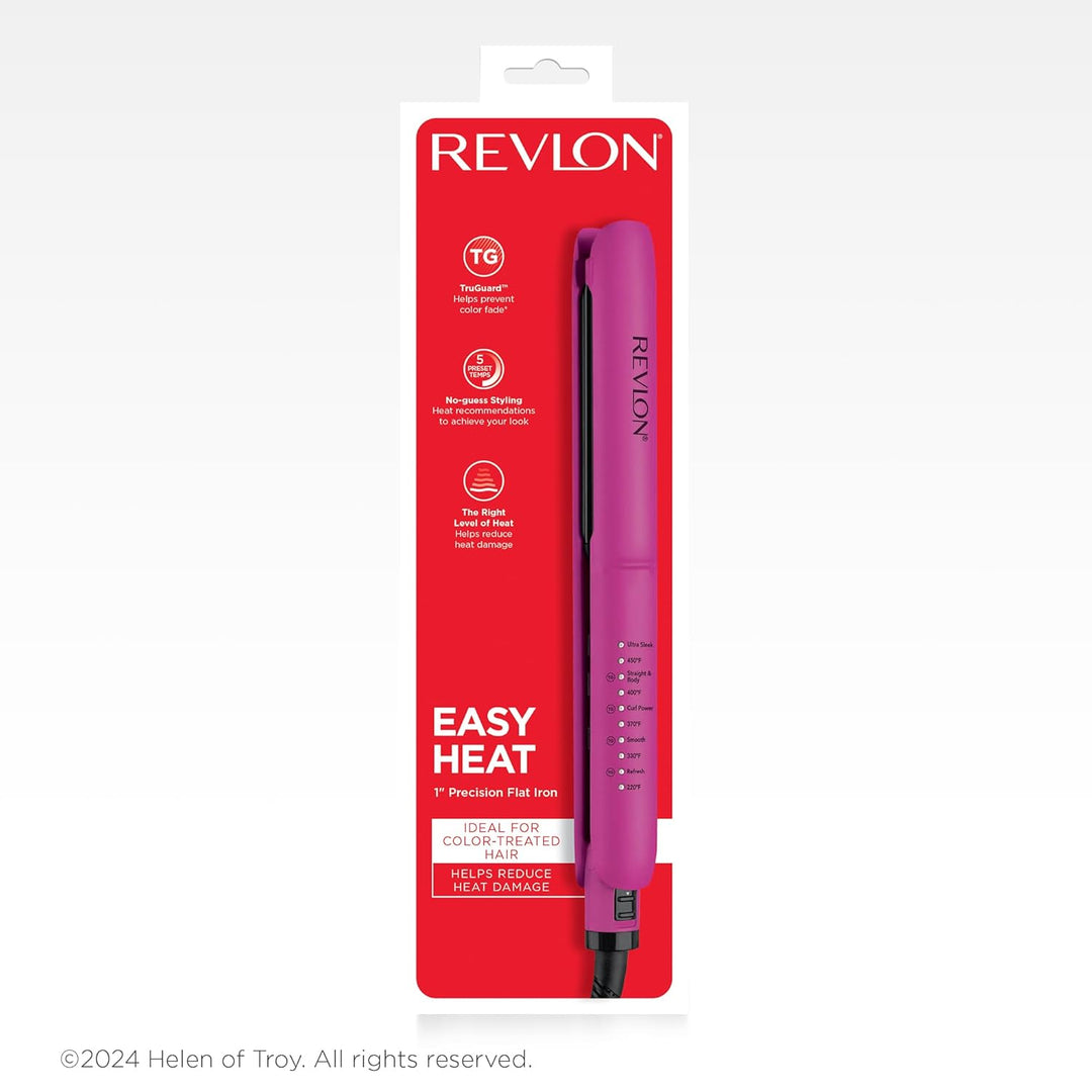 REVLON Plancha plana de turmalina de cerámica de 1 pulgada, alisado...