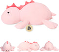 IdeaMeme Weighted Dinosaur Stuffed Animal Pink Dino Plush Toys 22" 3.5 lbs