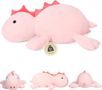IdeaMeme Weighted Dinosaur Stuffed Animal Pink Dino Plush Toys 22" 3.5 lbs