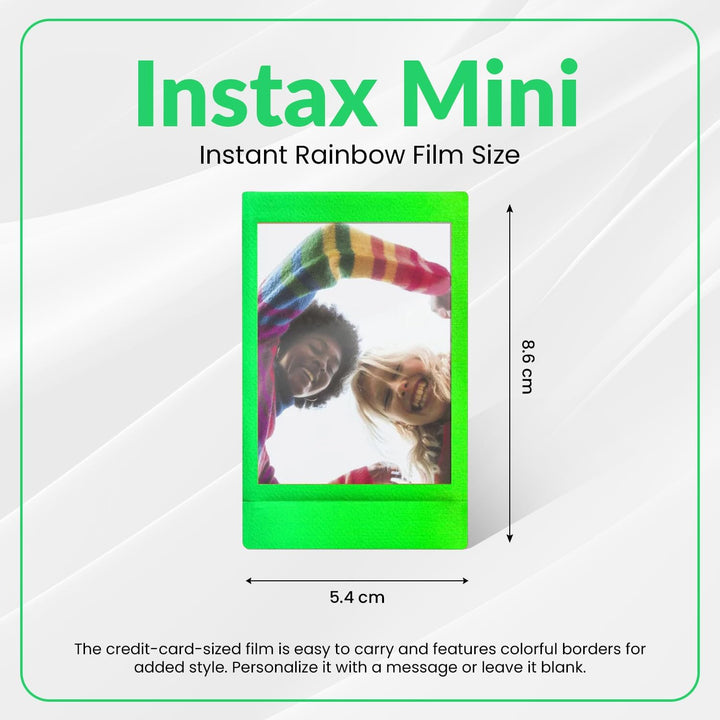 Película Fujifilm Instax Mini Instant Rainbow, 20 hojas + Paño de l...
