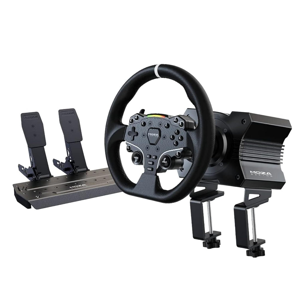 Kit MOZA R5 Bundle Base de Servo Directo 5.5Nm, Volante y Pedales para PC