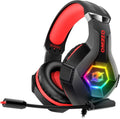 Ozeino Auriculares para juegos para PC, PS4, PS5, Rojo