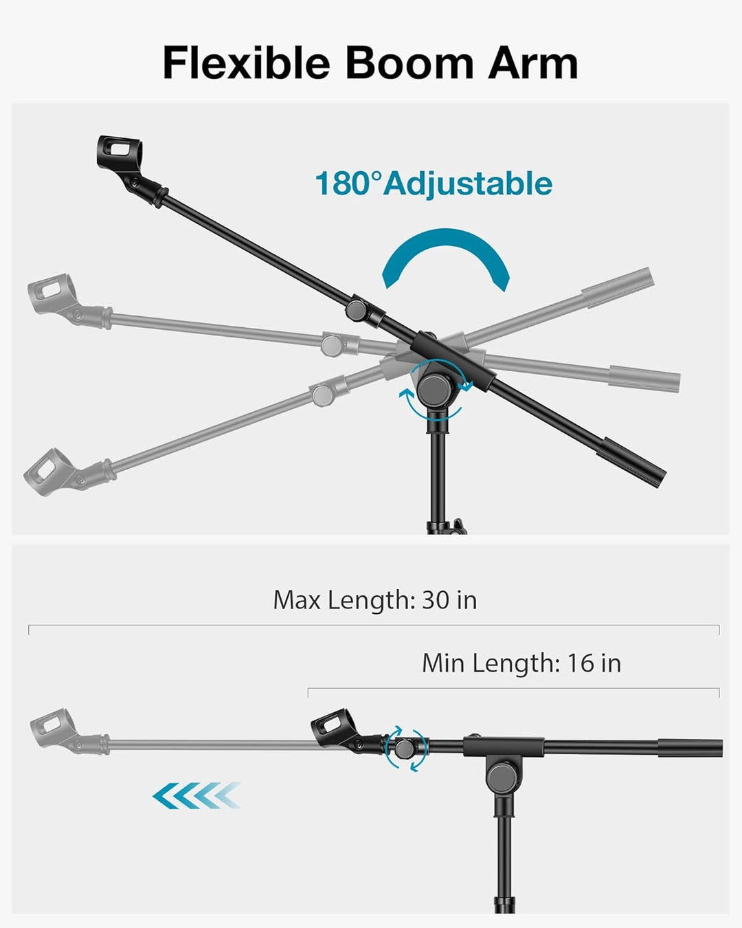InnoGear Soporte para micrófono, trípode con brazo articulado, sopo...