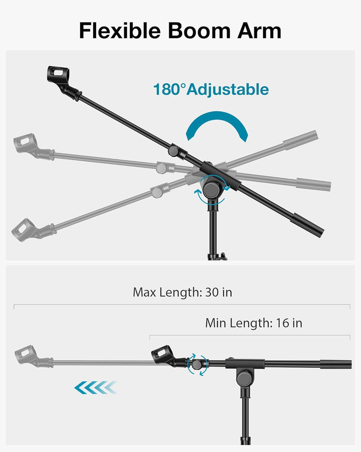 InnoGear Soporte para micrófono, trípode con brazo articulado, sopo...