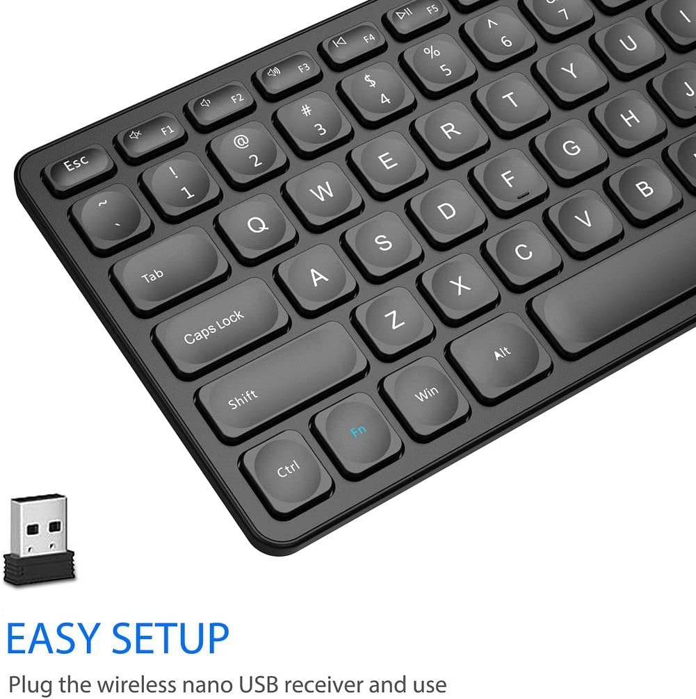 Arteck Teclado inalámbrico 2.4G Teclado inalámbrico ultra delgado y...