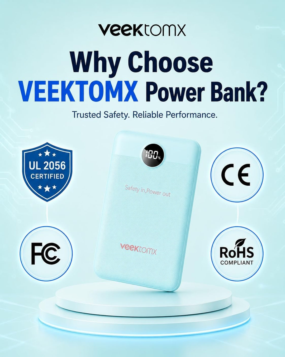 VEEKTOMX Cargador portátil de 10000 mAh con 4 cables integrados + m...