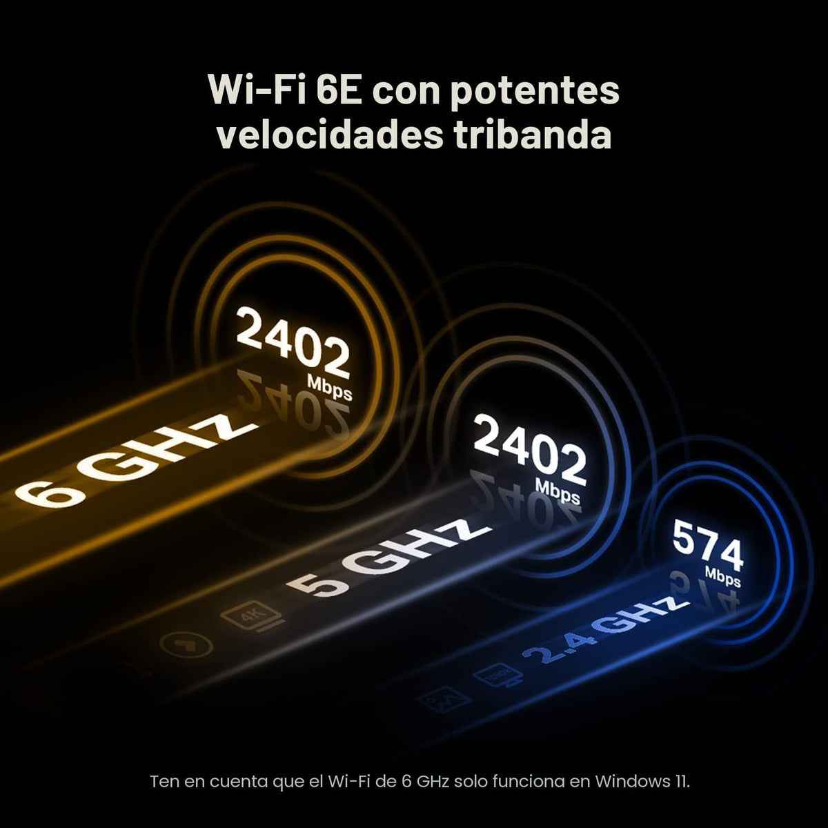 TP-Link WiFi 6E Intel AX210 AXE5400 PCIe tarjeta WiFi para PC de es...