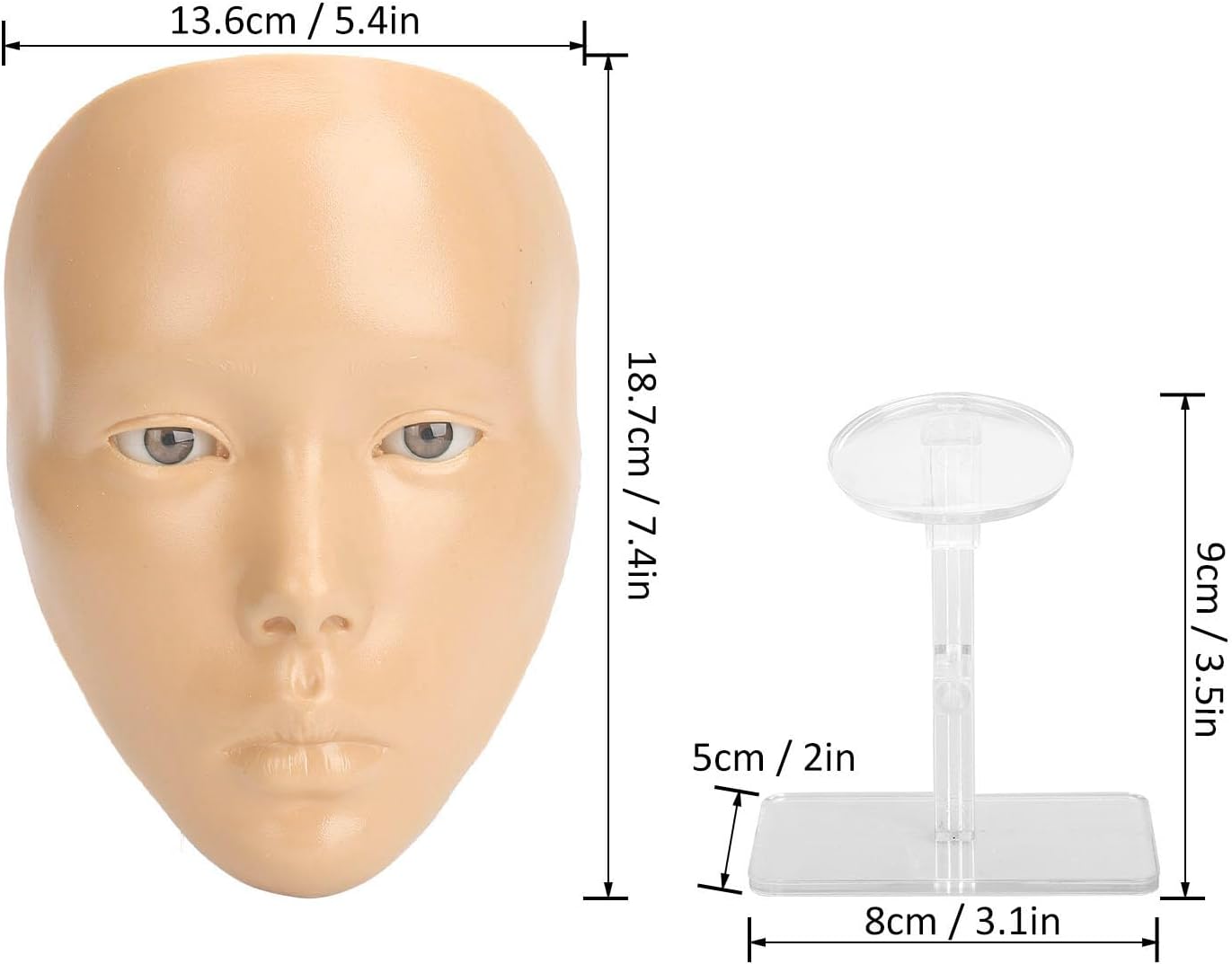 JTLB Cara de práctica de maquillaje con soporte de plástico 5D de s...