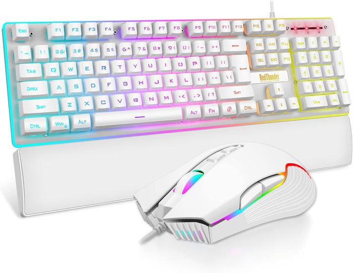 RedThunder K10 Combo de Teclado y Mouse para Juegos con Cable y Rep...