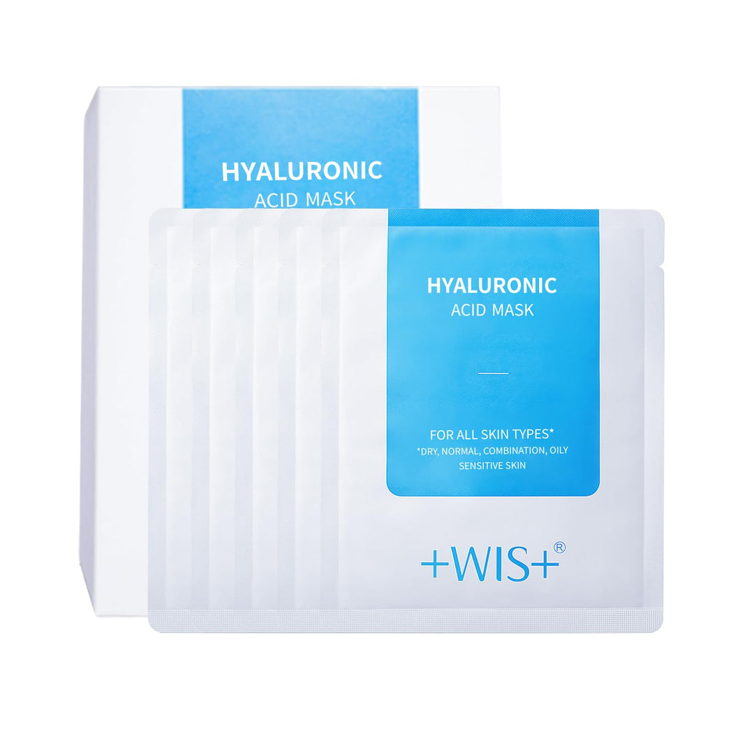 +WIS+ Máscara facial de ácido hialurónico 24 EA con suero de ácido...