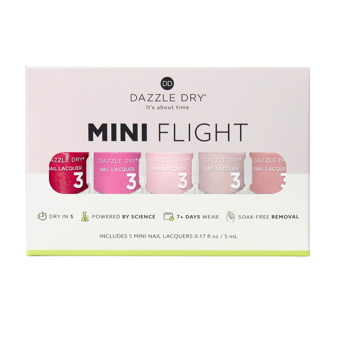 Dazzle Dry Mini Flight - Lo Mejor en Rosas - 5 Mini Esmaltes | Jueg...
