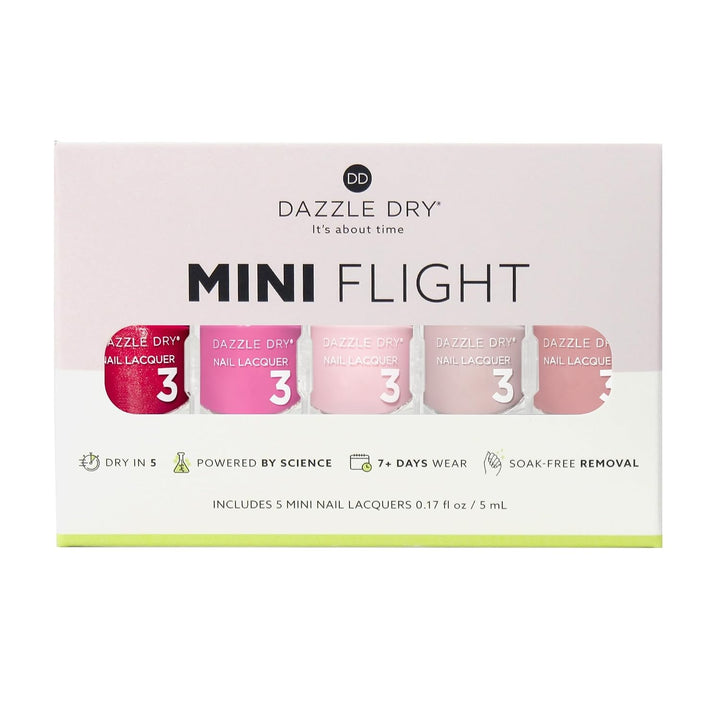 Dazzle Dry Mini Flight - Lo Mejor en Rosas - 5 Mini Esmaltes | Jueg...