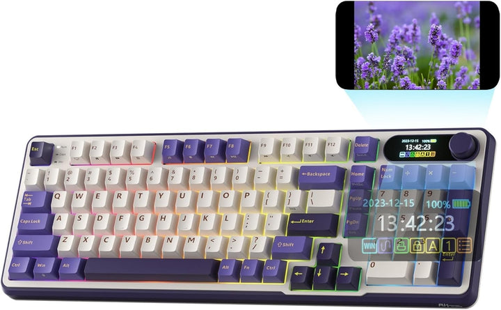 RK ROYAL KLUDGE Teclado mecánico S98 con pantalla inteligente y per...