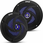 Pyle Altavoces marinos impermeables de 6.5 pulgadas, torre de wakeboard de perfil bajo y sistema de sonido estéreo de audio resistente a la intemperie con luces LED y potencia de 240 W