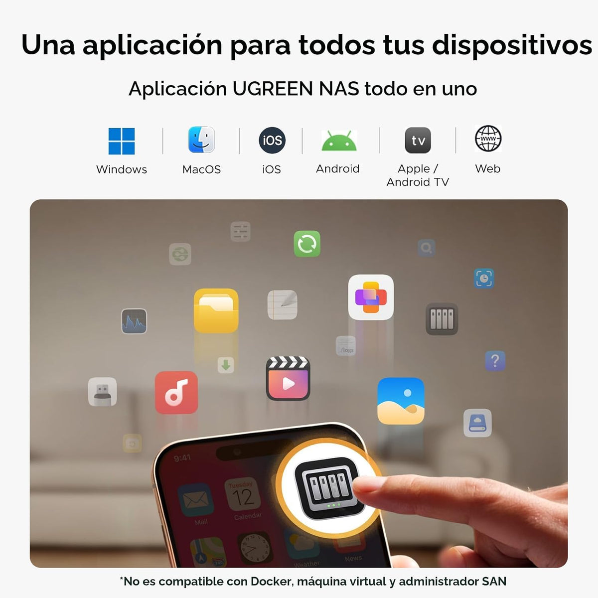 UGREEN NAS DH2300 NASync de escritorio de 2 bahías, capacidad de so...