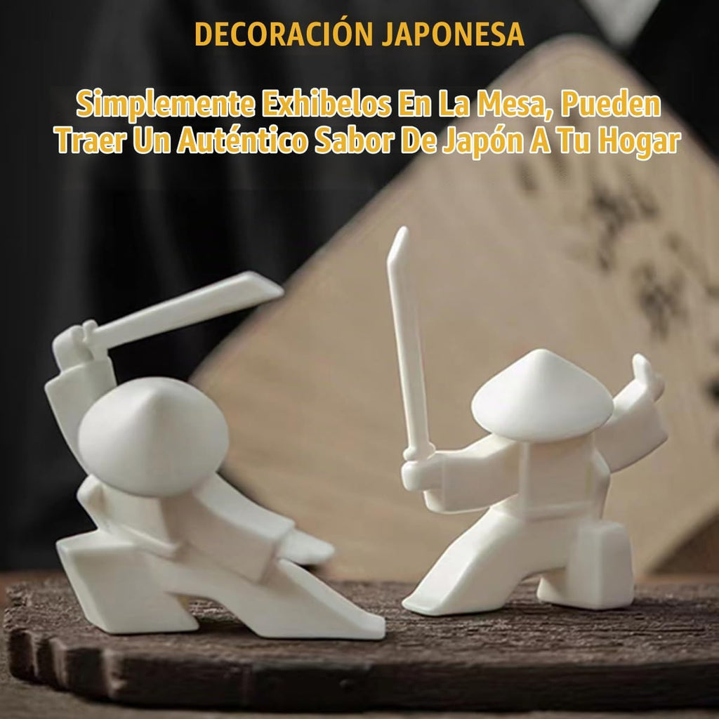 EAEMDY Figura de Samurái Figurilla Estatua de Guerrero Japonés Decoración para Mesa Habitación, Soporte de Incienso para Quemador de Varillas Soporte de Varillas de Incienso, Decoración de Mascota de