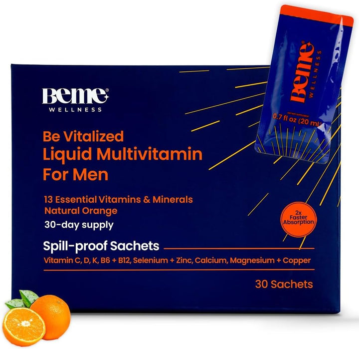 BeMe Multivitaminas líquidas para hombres, sistema avanzado de sumi...